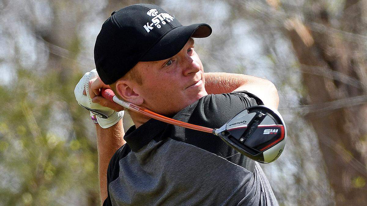 K-State’s Jacob Eklund competes during the Tiger Invitational at The Club at Old Hawthorne in Columbia, Missouri on April 8, 2019.