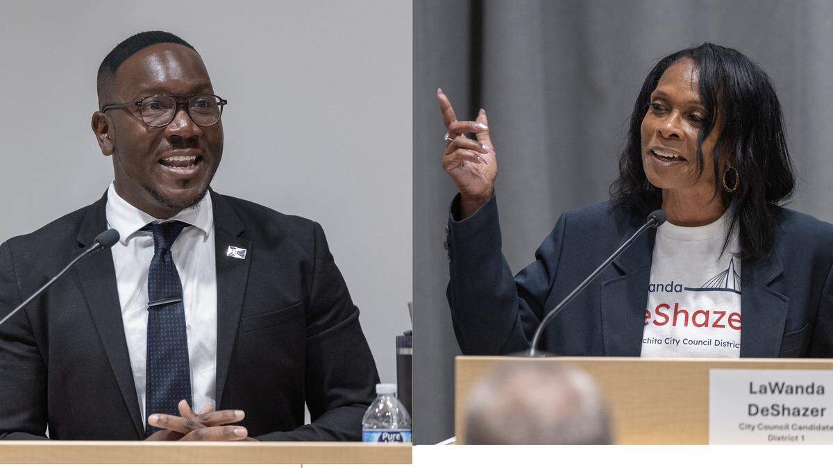Wichita City Council District 1 candidates Joseph Shepard and LaWanda DeShazer
