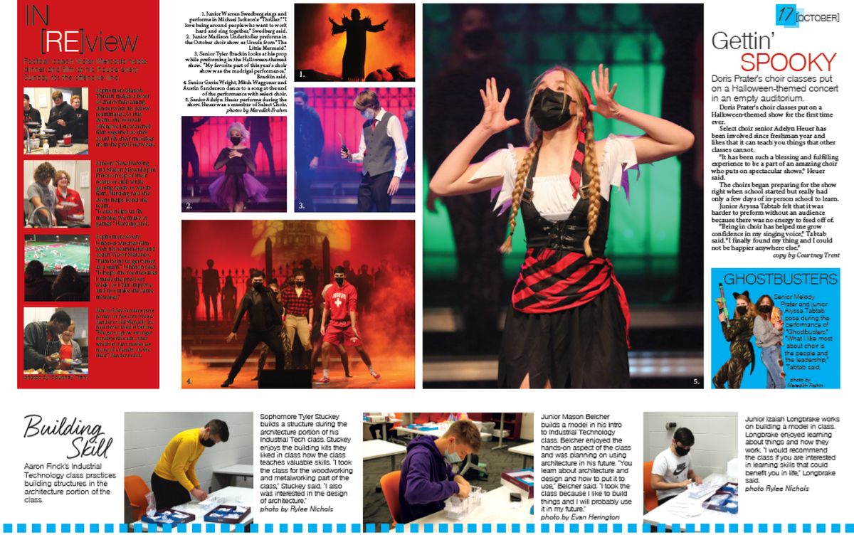 A spread in the 2020-2021 yearbook, Red Range, at Maize High School.