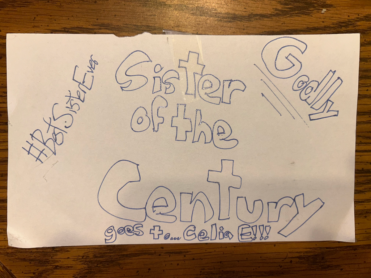 Arlo Eichbauer made this sign for his sister, Celia Eichbauer, after he wouldn’t clean up his room so she did it for him.