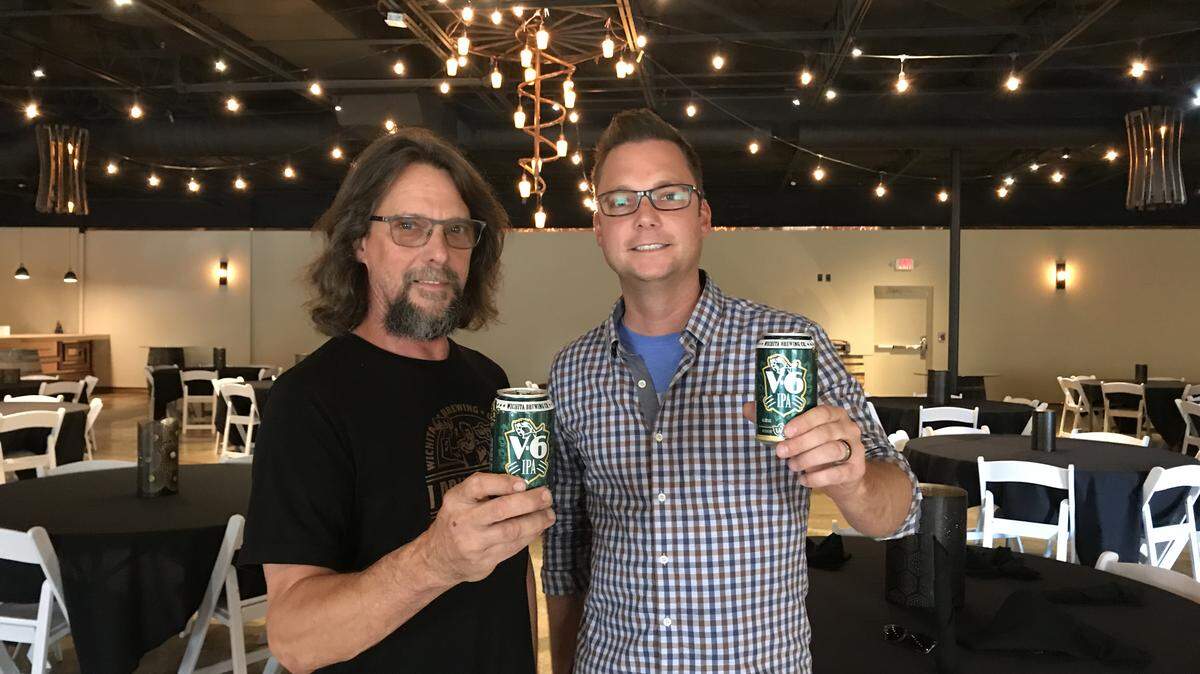Wichita Brewing Company co-owner Greg Gifford, left, and WBC Event Venue manager JonRyan McGregor have the new business up and running.