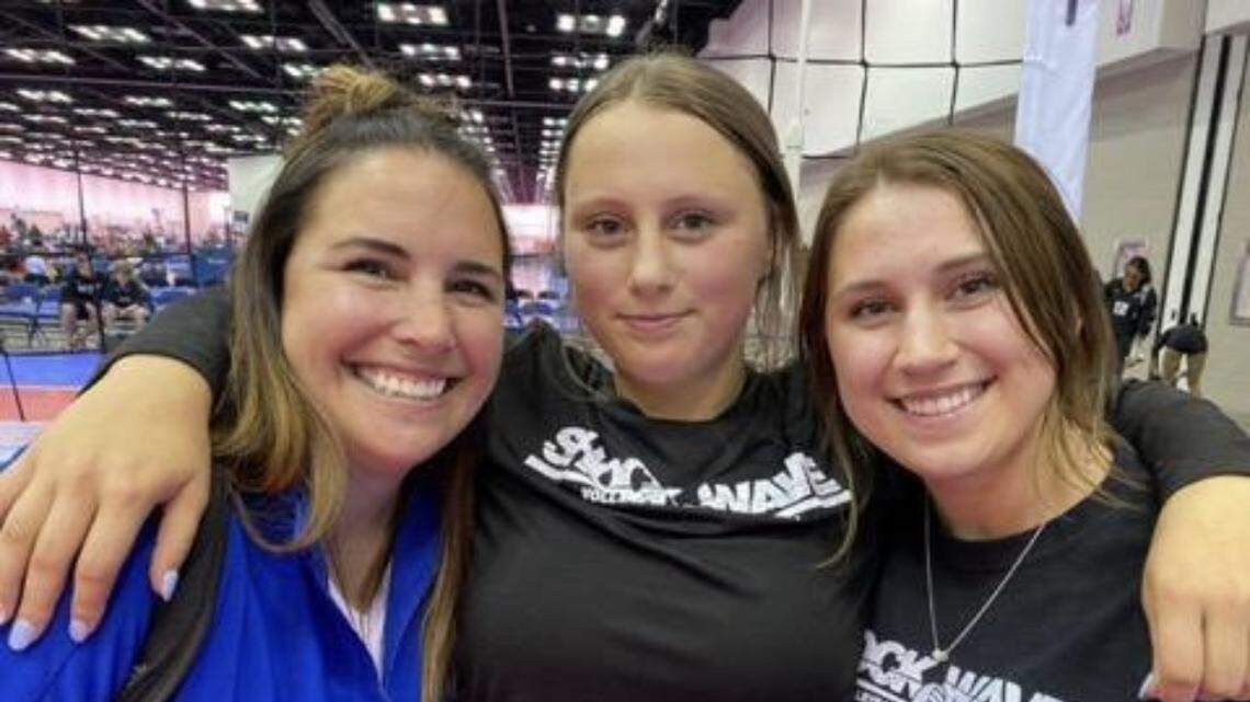 Monica Moore, left, with her daughters, Madison, center, and Katelyn Moore.