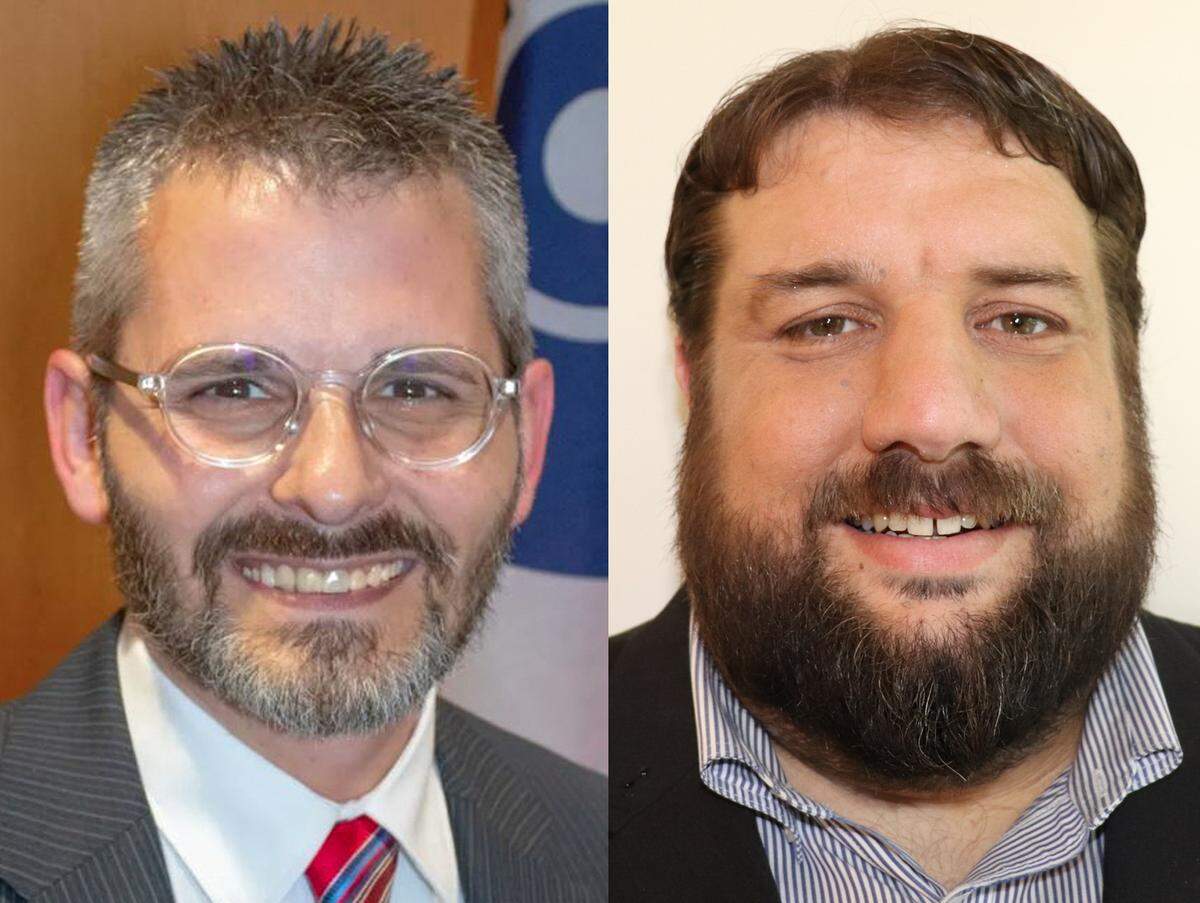 Appointed incumbent Jared Cerullo , left, and challenger Mike Hoheisel have advanced to the November general election in Wichita City Council District 3.