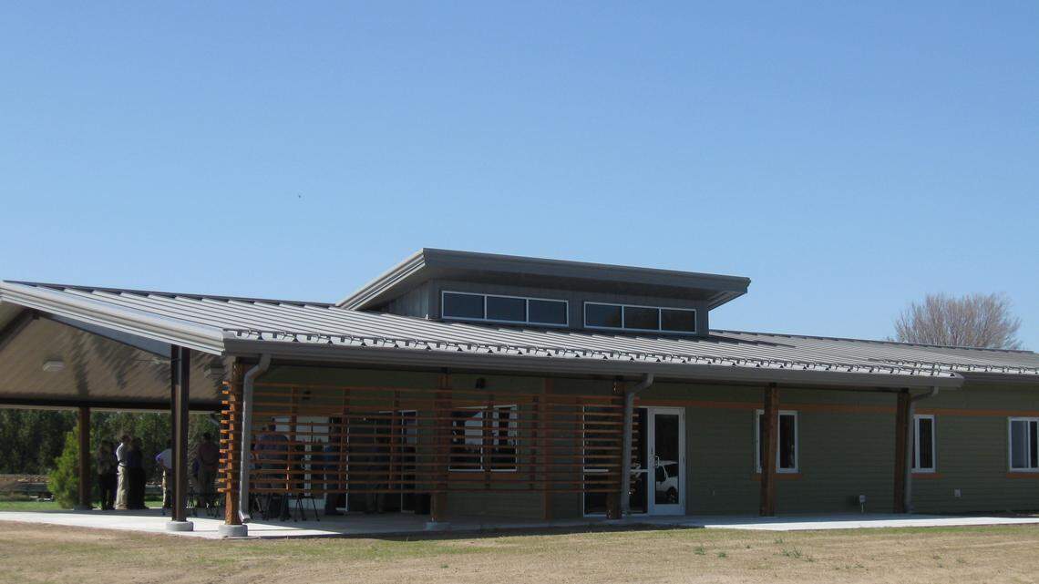 This building was dedicated at the John C. Pair Horticultural Center in Haysville in 2013.