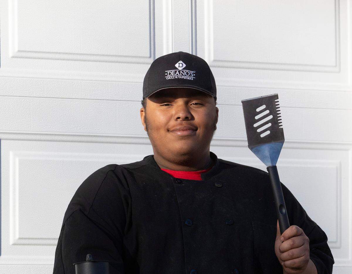 Javion Napier runs J&B Hot Dog Stand, where he sells hot dogs, burgers and more to raise money for people in need.