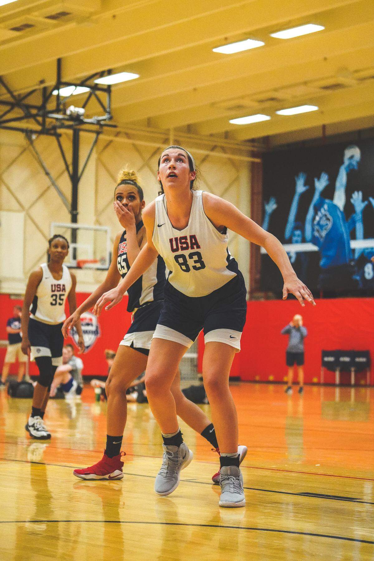 K-State forward Peyton Williams fights for a rebound at USA Basketball tryouts (Courtesy Photo: USA Basketball)