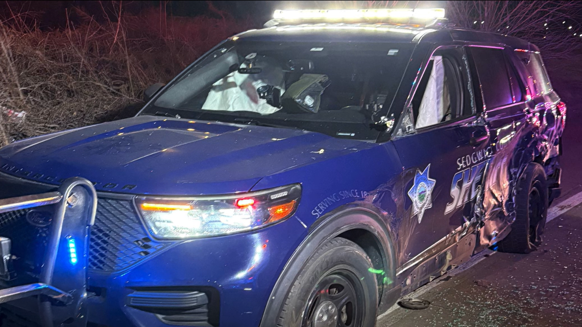 Sheriff’s office asks drivers to move over for traffic stops after semi hits patrol car