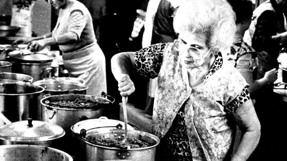 The late Jamelia Najim is pictured in 1984 preparing for the annual St. George Lebanese dinner, which is still popular today.
