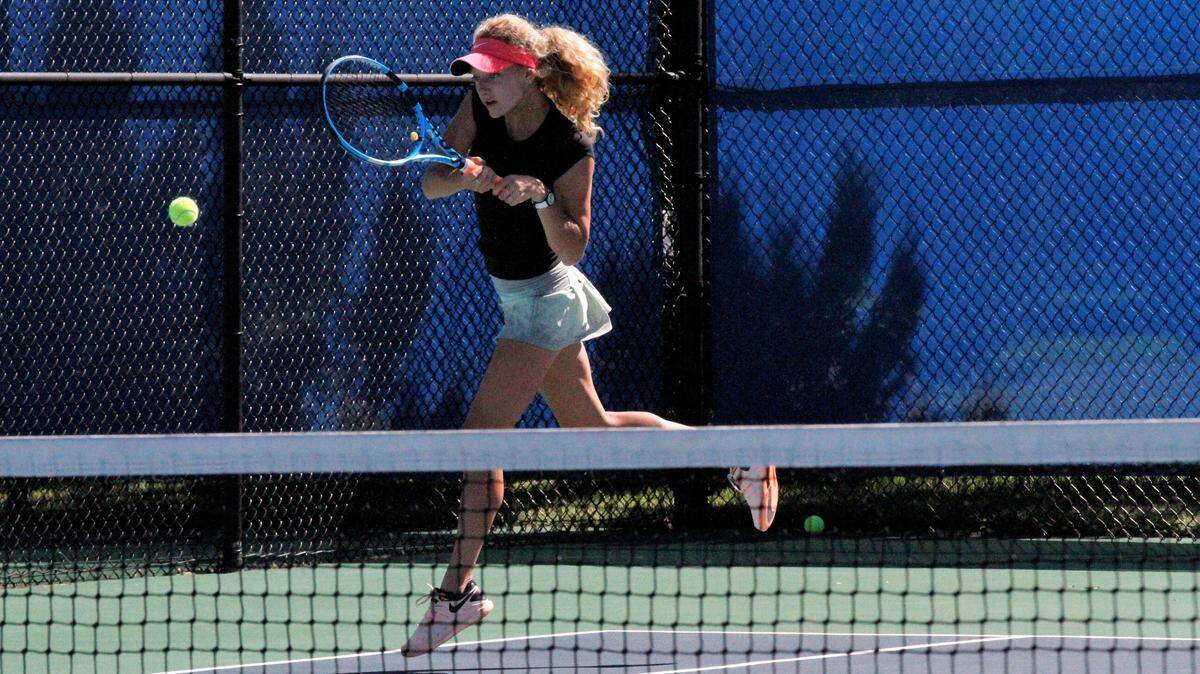 Collegiate senior Sydney Lair and her doubles partner Hannah Geoffroy took second at the 2018 Collegiate Tournament of Champions on Saturday. (Sept. 22, 2018)