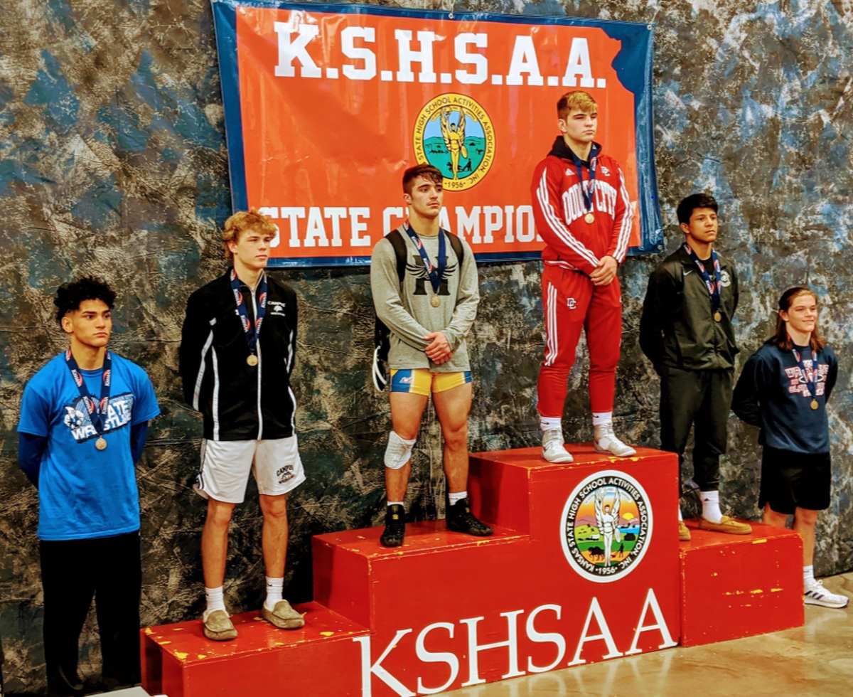 Hutchinson’s Izaiah DelValle (third from left)