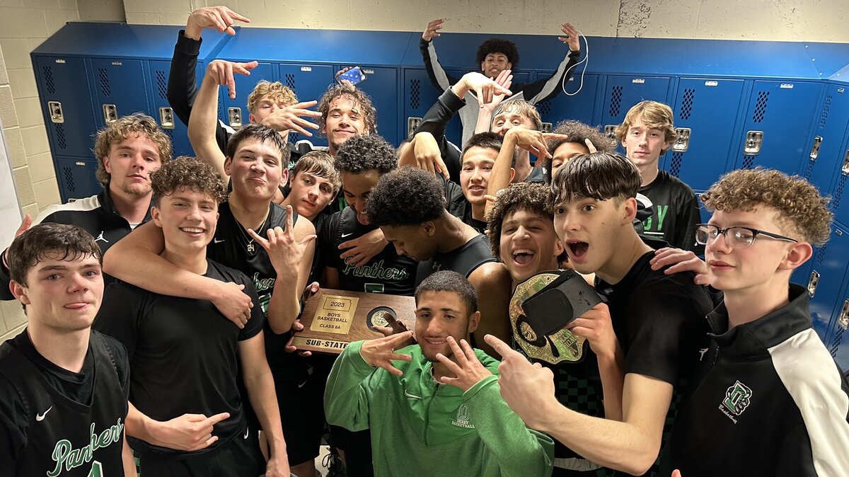 The Derby boys basketball team celebrated a wild, buzzer-beating, four-overtime victory over Washburn Rural on Friday to return to the Class 6A state tournament for the first time since 2018.