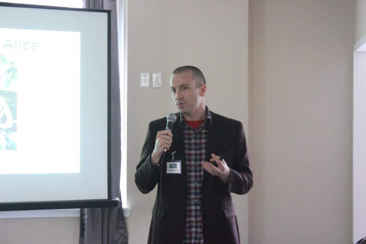 Aaron Wirtz speaks about atheism and dealing with the death of his grandmother at a Wichita Oasis gathering in 2017.