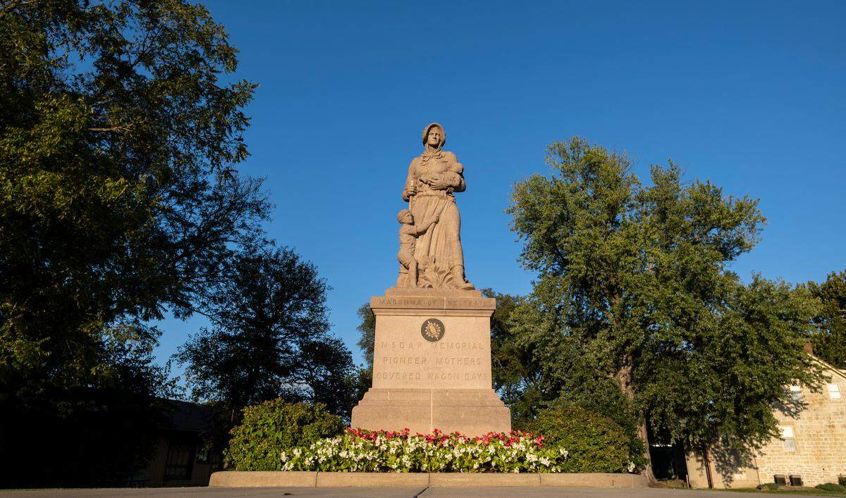 The Madonna of the Trail state in sits near a location where traders and Osage Indians agreed on a treaty concerning use of the trail. 