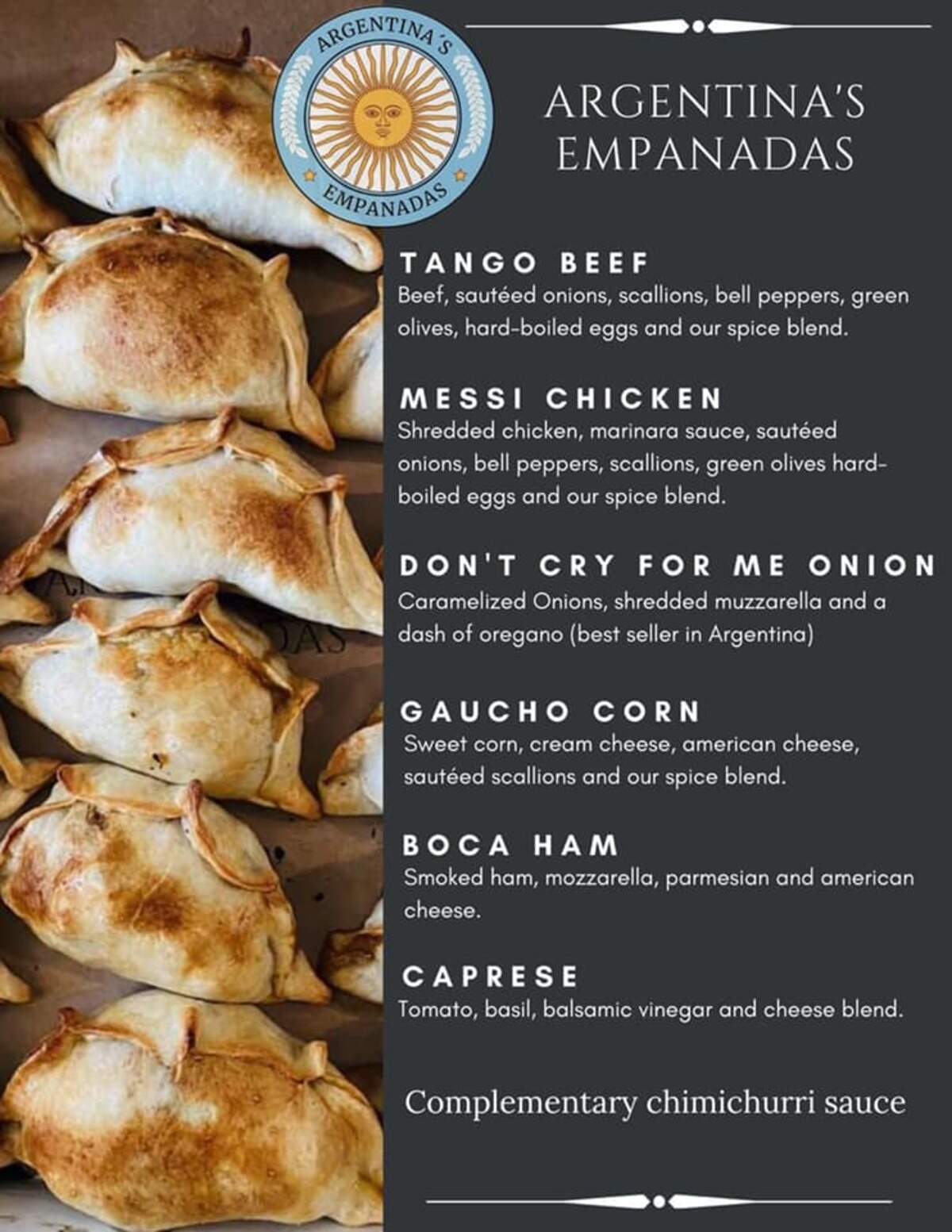 The menu for Argentina’s Empanadas
