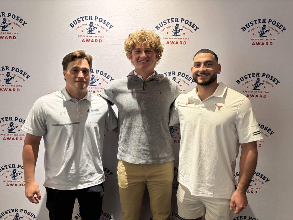 The three finalists for the Buster Posey award are Coastal Carolina’s Caden Bodine, Notre Dame’s Carson Tinney and Texas’ Rylan Galvan.