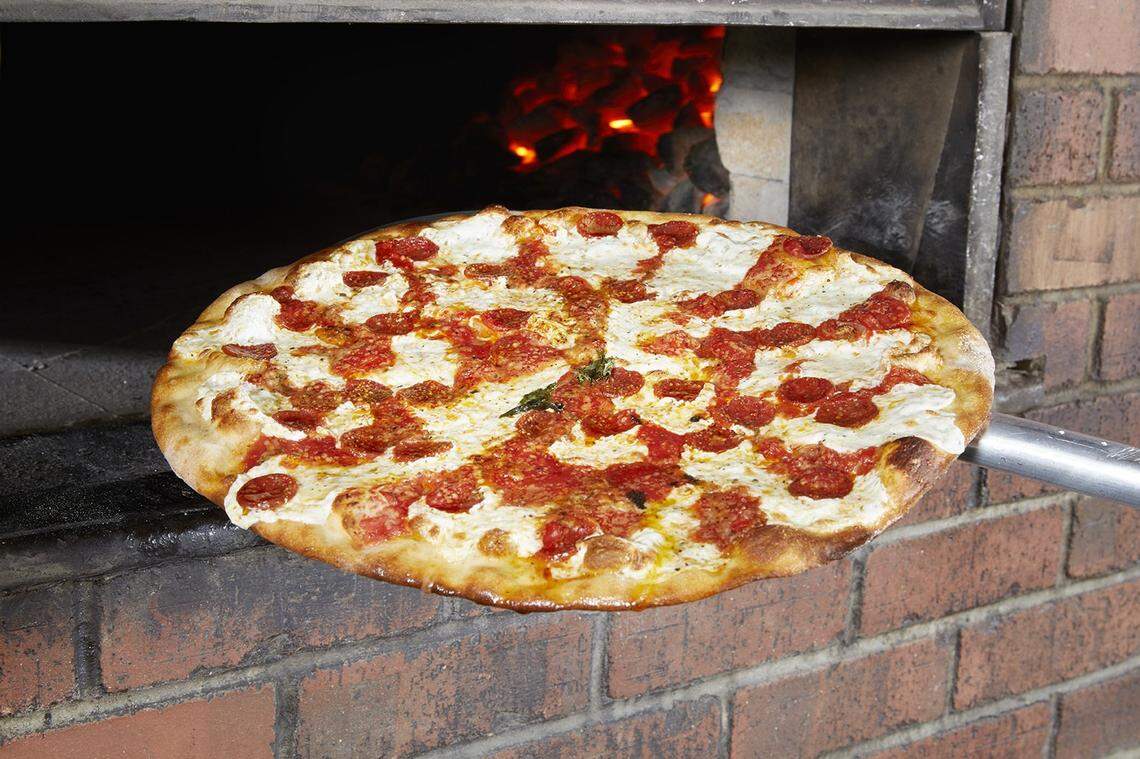 Grimaldi’s specializes in coal-fired brick oven pizzas.
