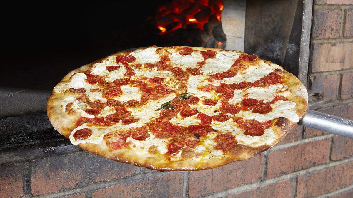 A pepperoni pizza from Grimaldi’s, who has a Fort Worth location in the Shops at Clearfork.