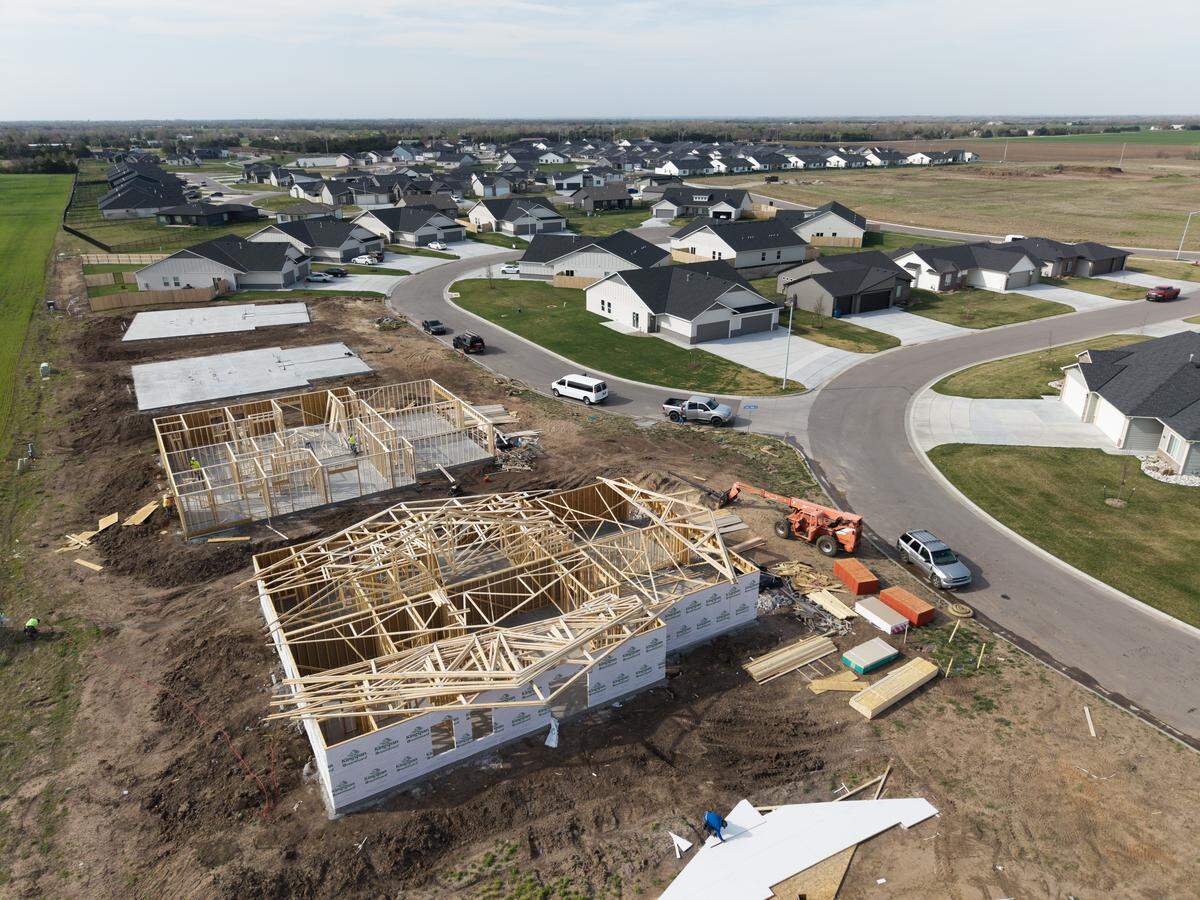 Duplexes already under construction, such as these on the  eastern edge of the Trails End subdivision earlier this spring, would not be affected by the proposed ordinance. 