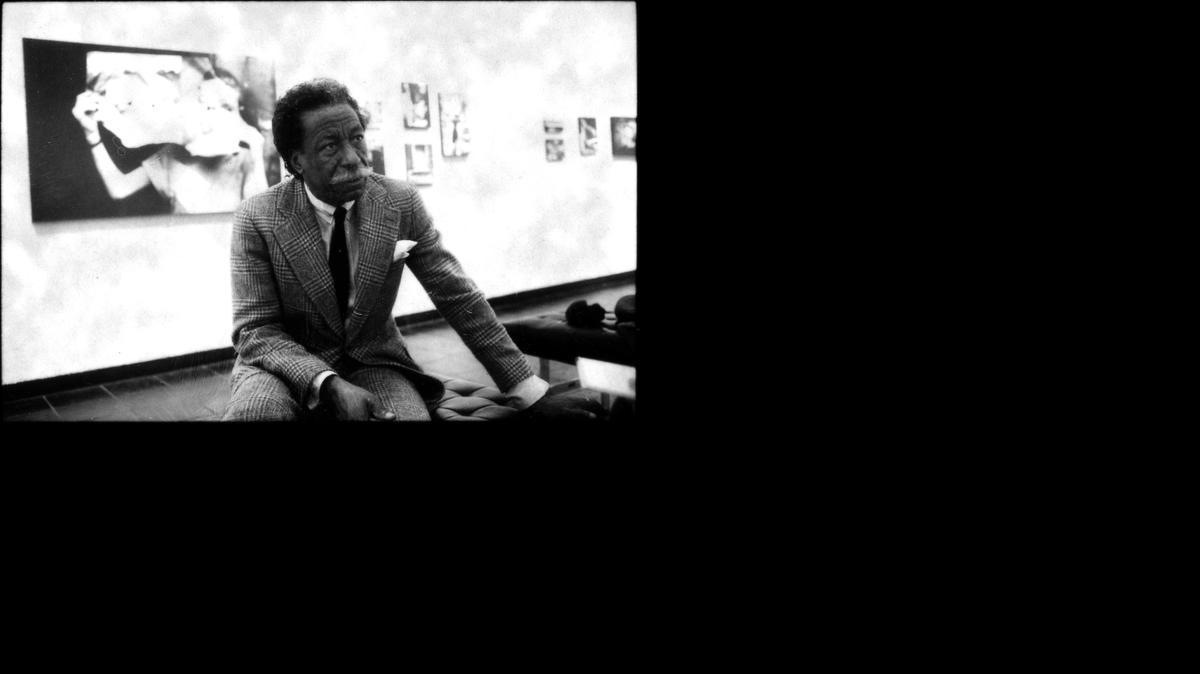 Artist Gordon Parks visits the Ulrich for the opening of an exhibition of his photography in 1982. 

