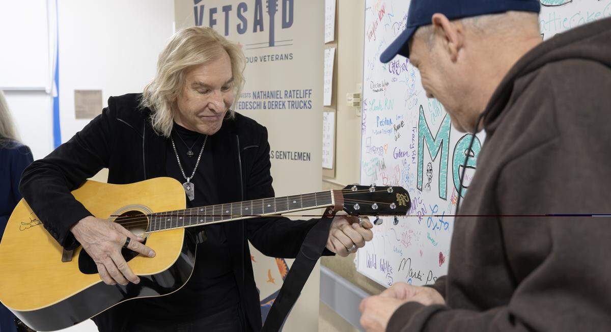 Joe Walsh at the Robert J. Dole VA Medical Center on Tuesday.