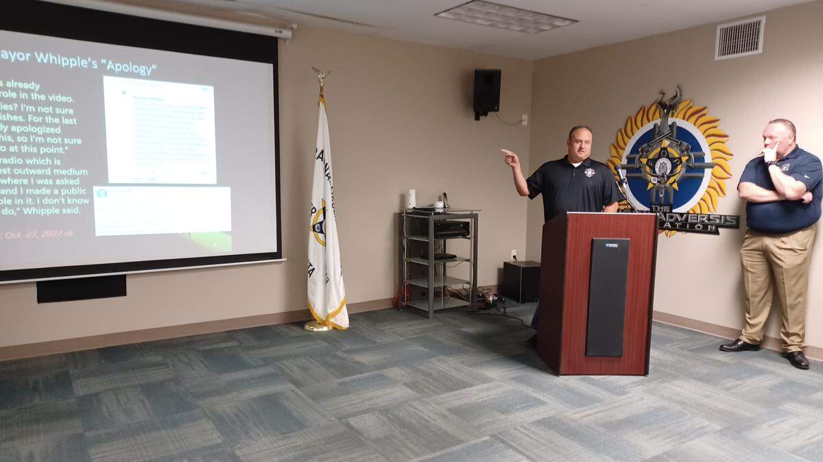 David Inkelaar, president of the Wichita Fraternal Order of Police and a Wichita Police Department sergeant, said Monday that law enforcement does not support Wichita Mayor Brandon Whipple.