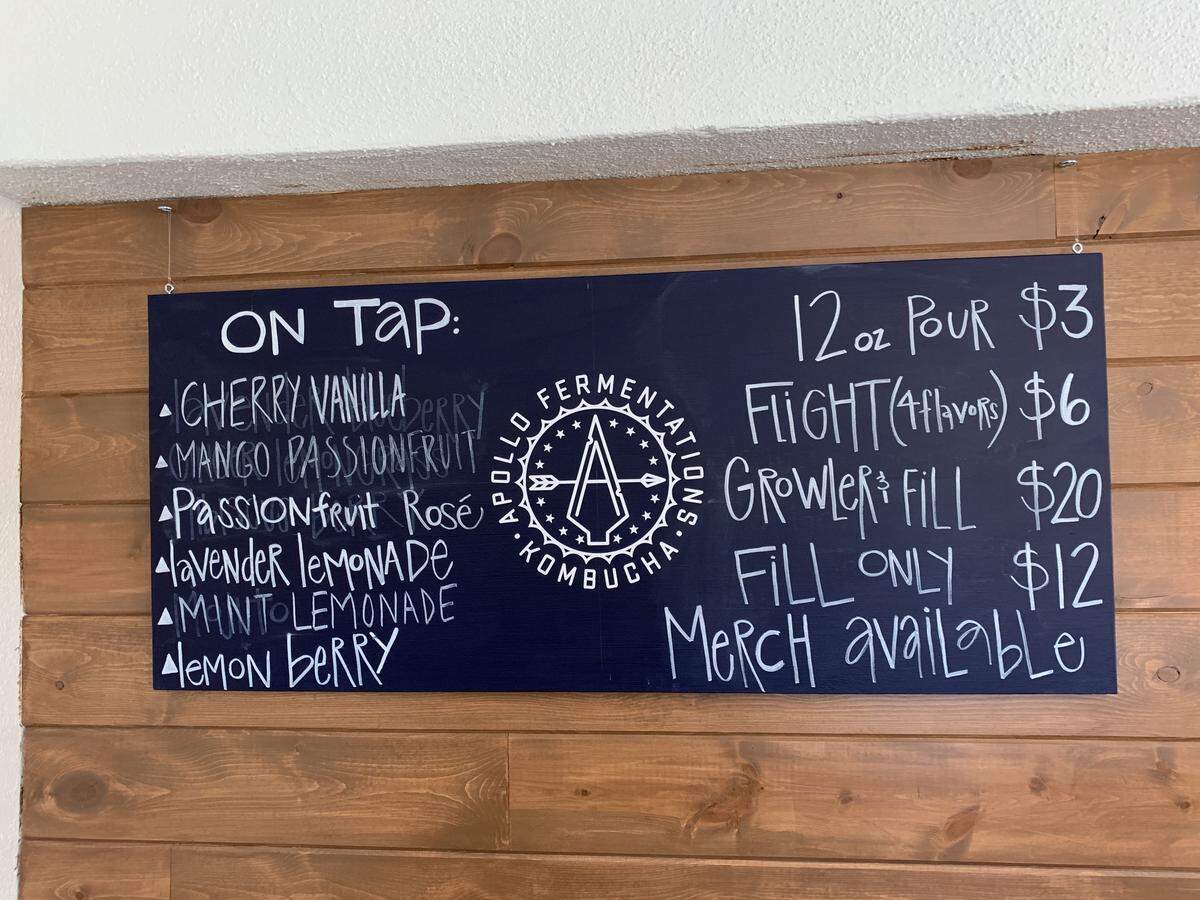 The menu board at Apollo Fermentations
