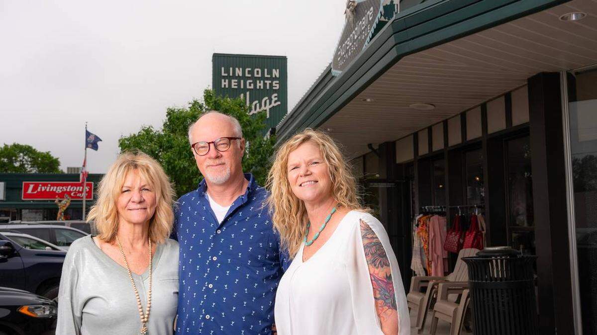 Patti, left, and Brent Allison along with Patti’s daughter, Kristi Ivy, right, have two businesses at Lincoln Heights Village, which Brent Allison called “the Bradley Fair of its day” when it opened.