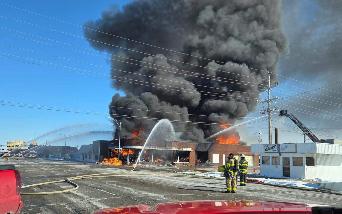 A gas leak caused an explosion and evacuation Saturday around downtown Hutchinson, officials said.