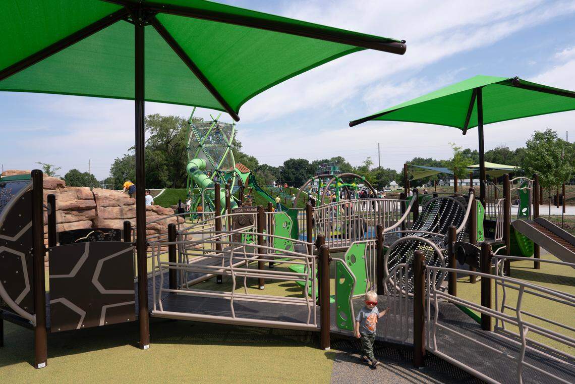 A ribbon cutting ceremony was held at L.W. Clapp Memorial Park at 4611 E. Harry St. to celebrate new features including the city’s first inclusive playground and art sculpture.