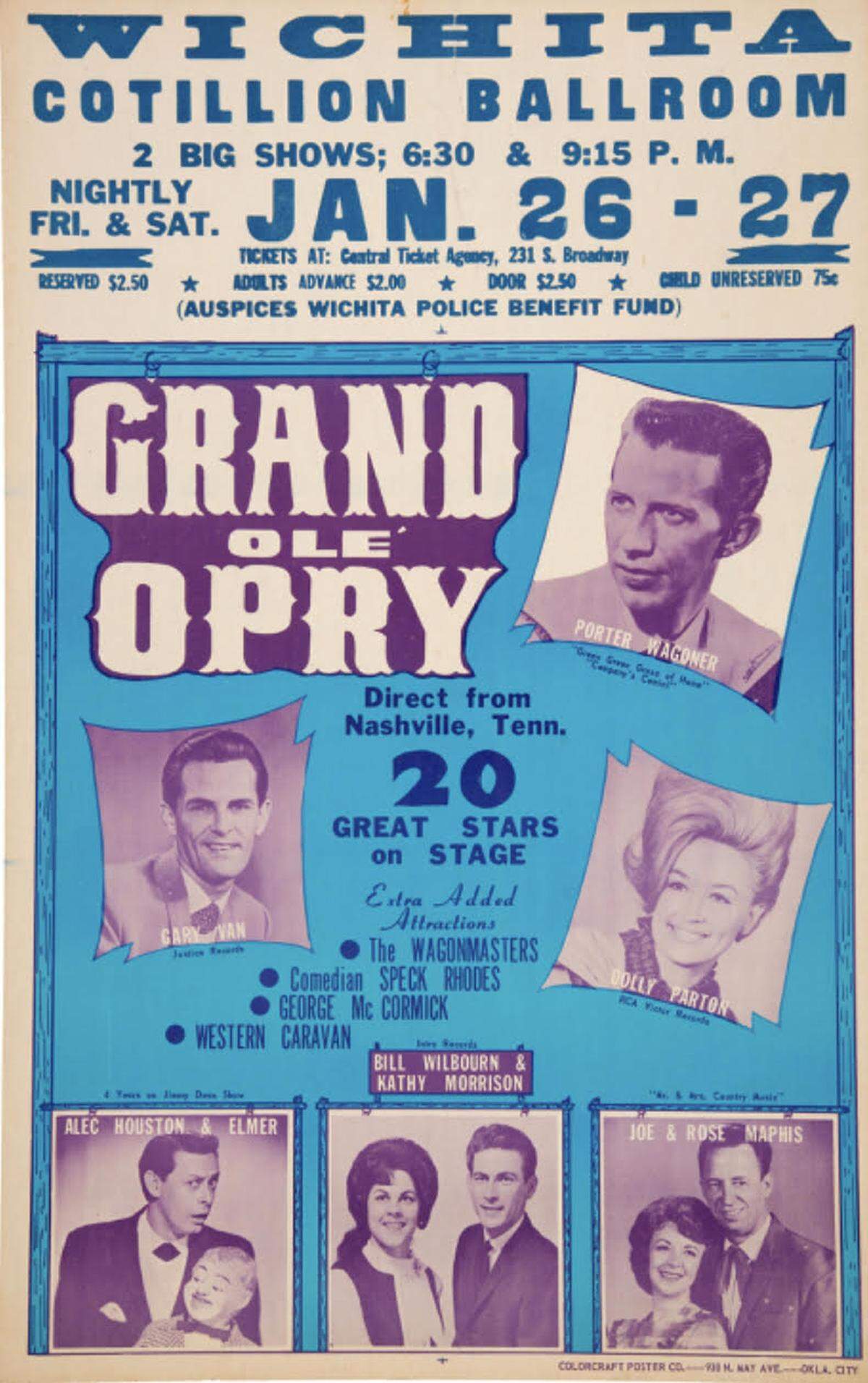 A poster for a Grand Ole’ Opry show at the Cotillion decades ago.
