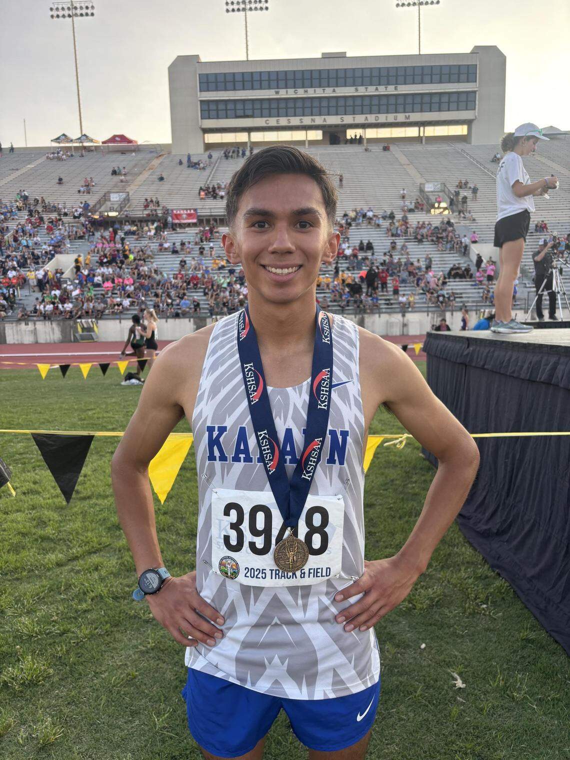 After record-setting success on the track in the spring, Kapaun Mt. Carmel senior Daniel Enriquez is looking to carry the momentum over to cross country season this fall.