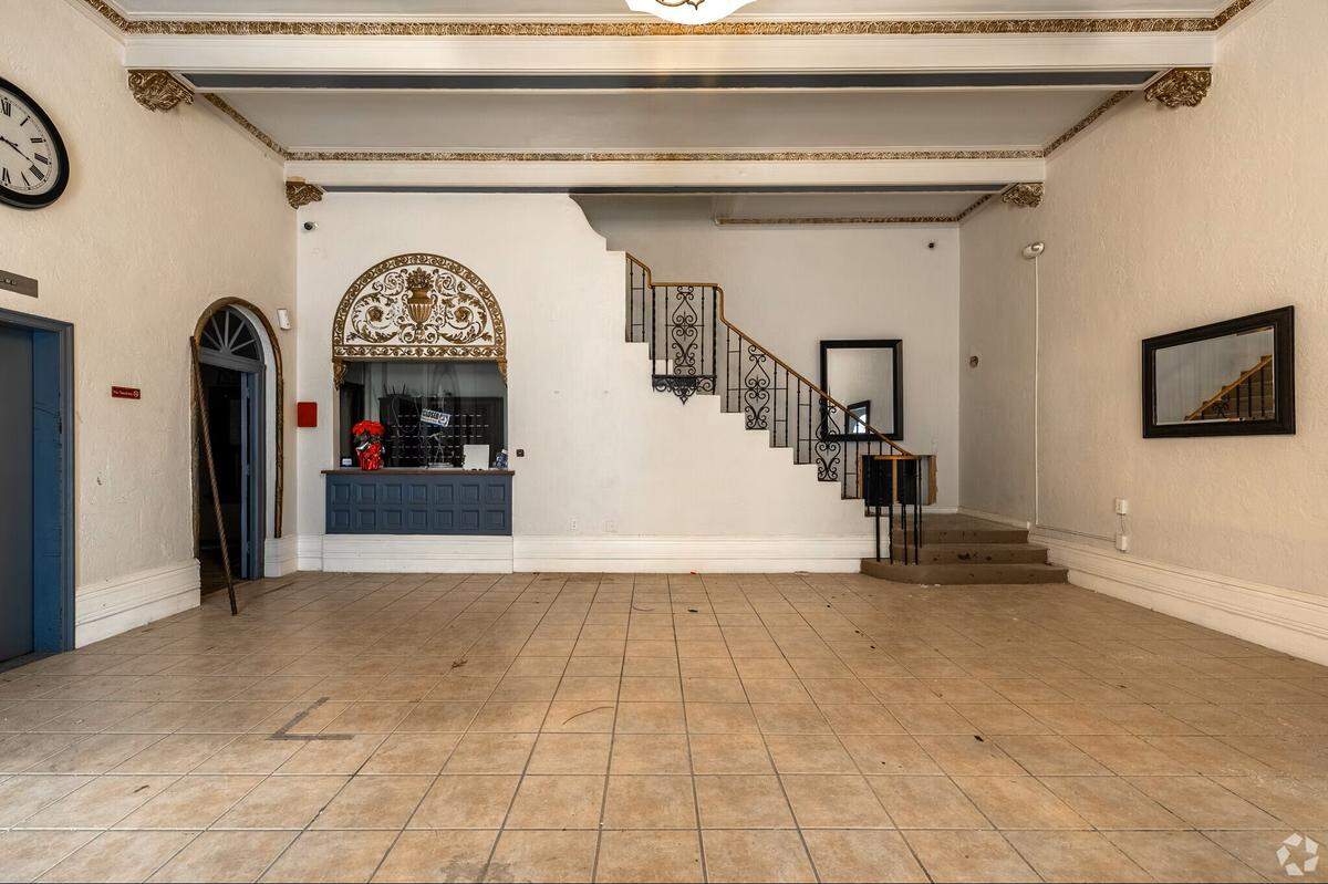The dilapidated, empty lobby of the Commodore on North Broadway in Wichita had Spanish influences, mistakenly called Italian, when it was built in 1929.