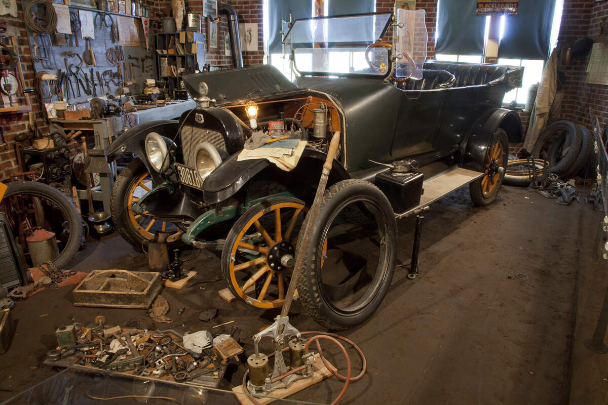 One of six known remaining Jones Six vehicles as it appears on display at the Wichita-Sedgwick County Historical Museum.