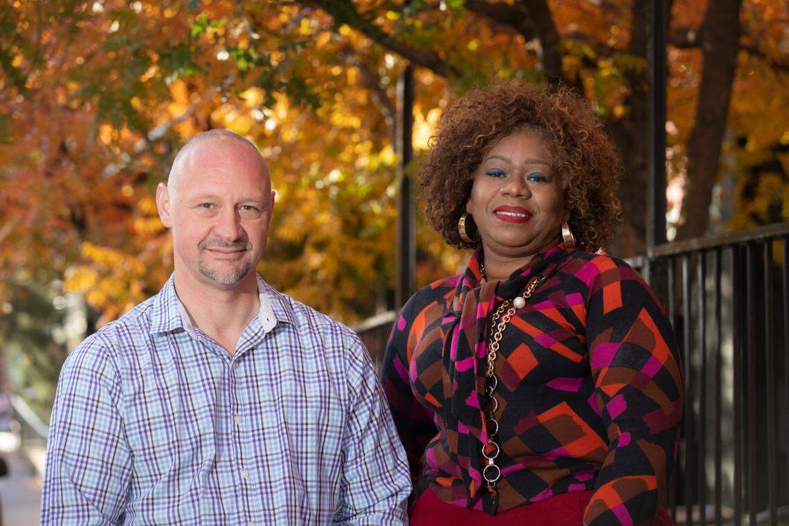 Scott Sellers and Tracee Adams participated in the One Small Step. Wichita is a test market for the project, which brings together pairs of people for recorded discussions aimed at conquering dehumanization across party lines. Sellers and Adams are on opposite ends of the political spectrum. (Nov. 6, 2021)