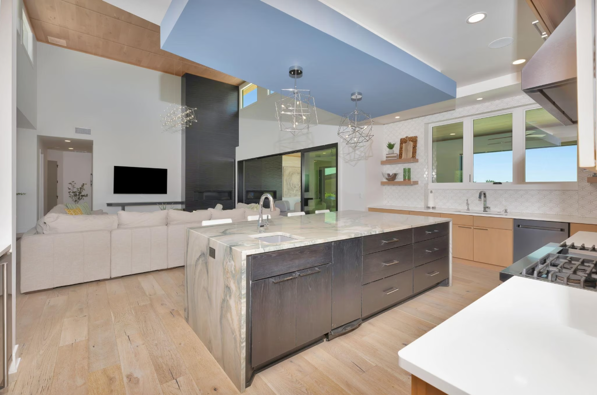 A look inside the open layout kitchen of 4835 W. Brisco. As of July 10, the home is on the market in west Wichita for $1.8 million.