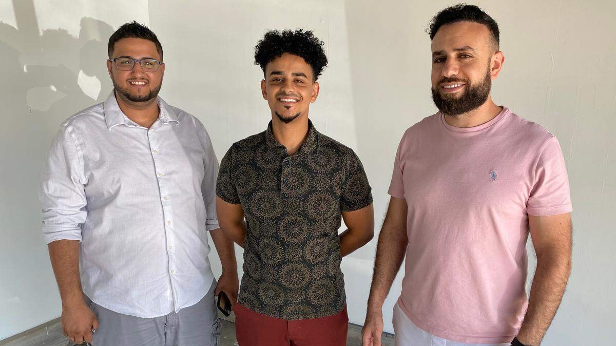 Faisal Assaedi, left, chef Naseem Allahabi and Muqnea Elaya are partners on four new restaurants opening in Wichita, including three New York-style delis.