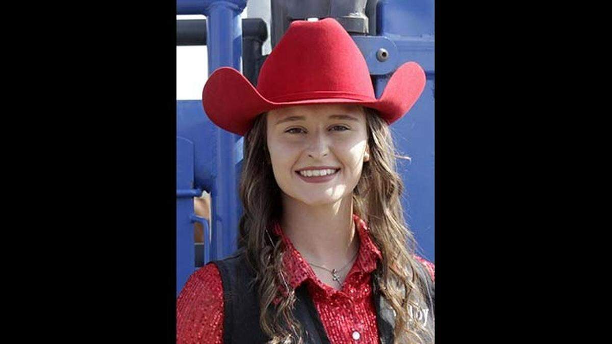 Emma C. Brungardt, the 2024 Miss Teen Rodeo Kansas, died in a wreck on Friday that injured four of her teammates on the Colby Community College Rodeo Team. This photo is from her athlete profile at CCC.