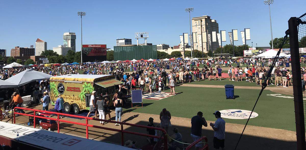 A crowd of about 7,000 people filled the field at Lawrence-Dumont Stadium last June for Wichita Taco Fest.