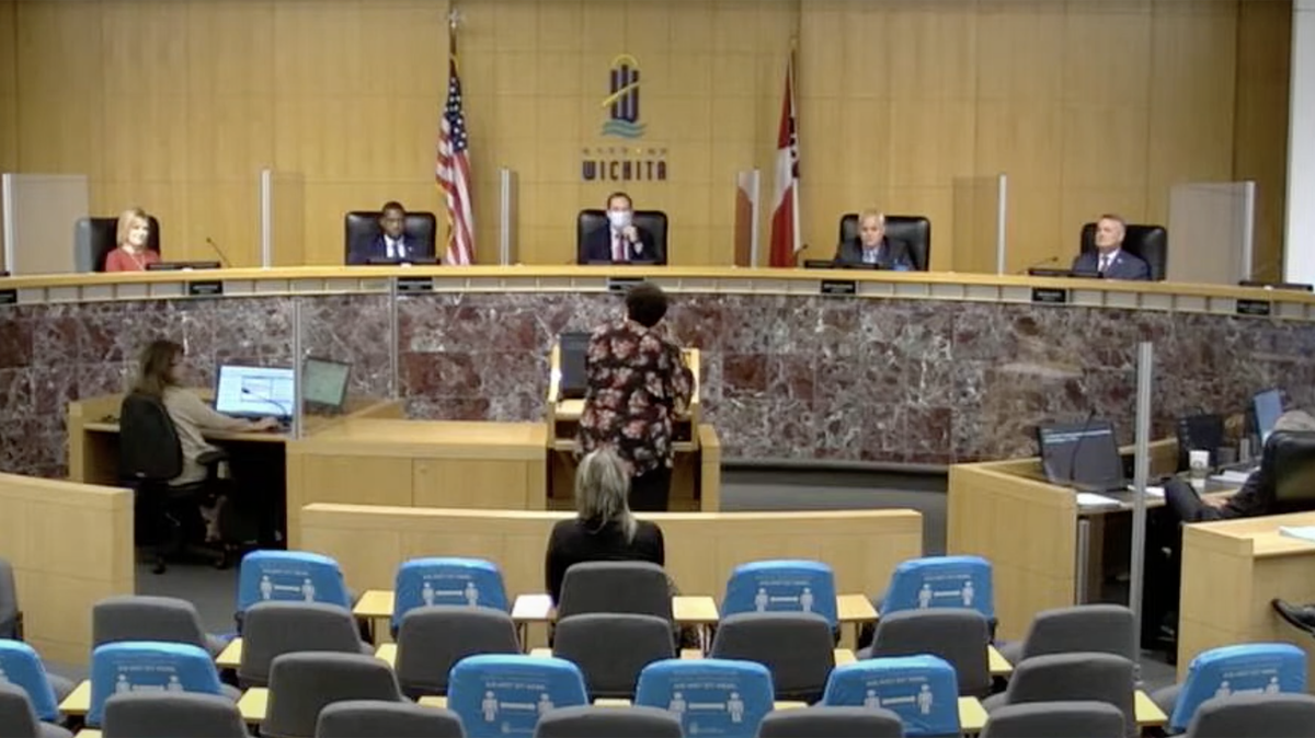 Screenshot of the Wichita City Council on Sept. 7.
