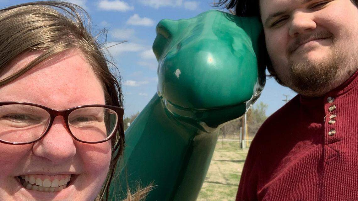 Former Oxford Film Festival executive director Melanie Addington is the new executive director of the Tallgrass Film Association. She’s been in Wichita this week with her family, including her son, Aidan. They’re shown here at a Sinclair gas station outside of Wichita.