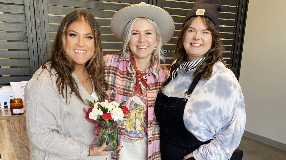 Katie Nash, left, Juliana Cavender, center and Kailee Holliss at the new Everyday Beaut and Clifton Collective in Leawood.