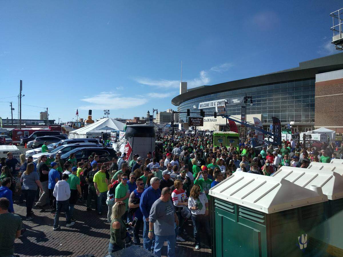 A typical scene from one of the many parties surrounding the 2018 NCAA Tournament at Intrust Bank Arena.