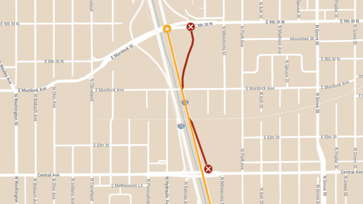 Two I-135 ramps will be closed for maintenance starting July 2. They’re expected to stay closed through late July.