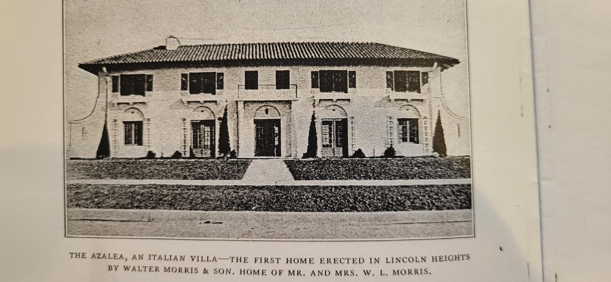 William and May Morris built this spec home at 136 S. Pershing, which is shown in a promotional brochure. Then the stock market crash of 1929 happened followed by the Depression, and they had to move into the house since they couldn’t sell it. They ended up living in the Italianate-style house for more than six decades.