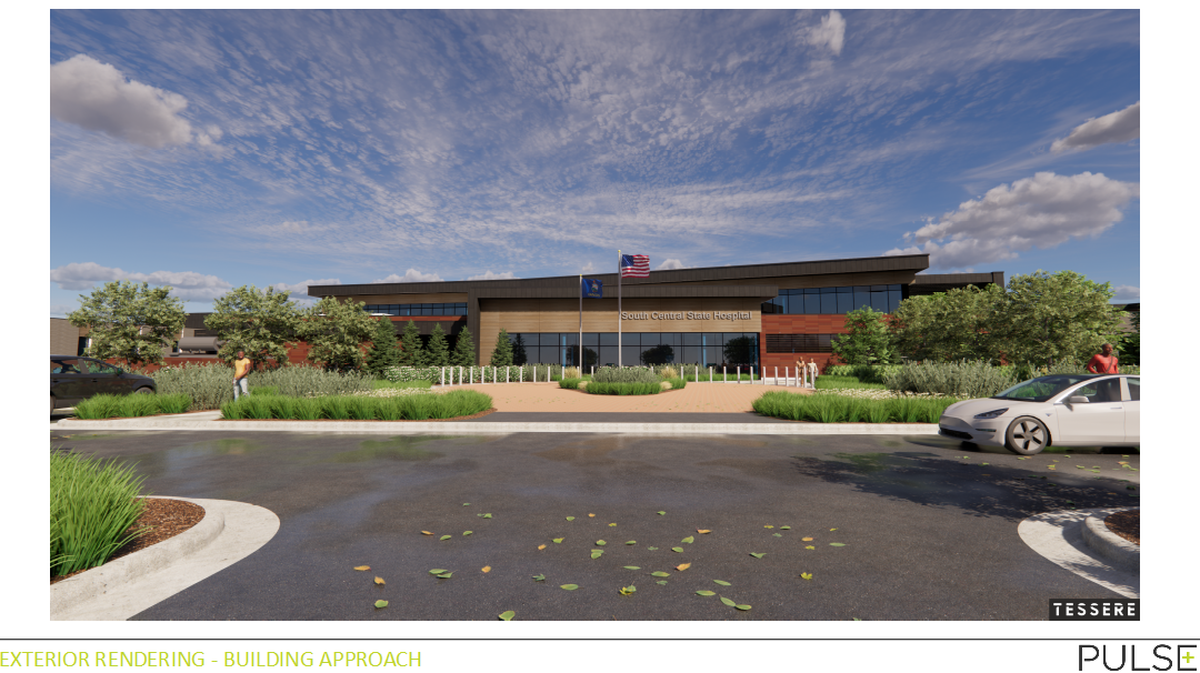 This rendering shows what the outside of Sedgwick County’s psychiatric hospital could look like.