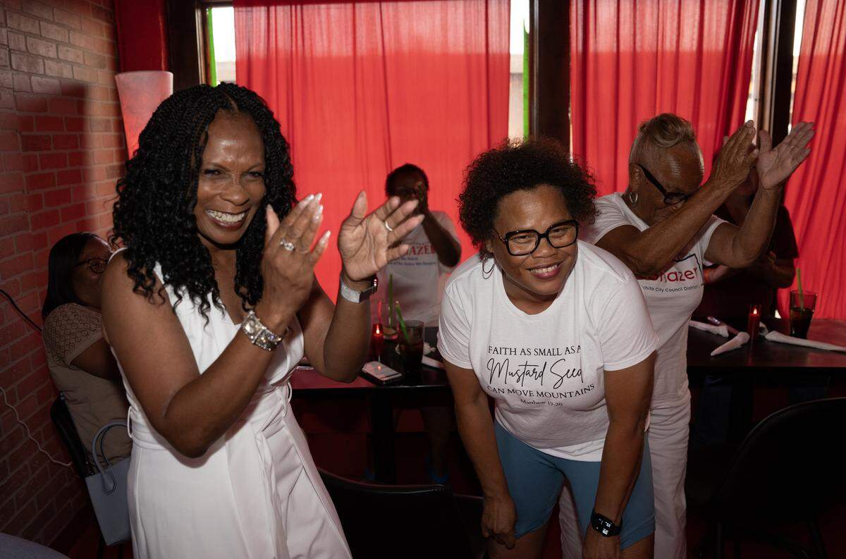 LaWanda DeShazer reacts to finding out she is one of the top two candidates to move on to the general election. She held a gathering at Love & Co Kitchen and Cocktails.