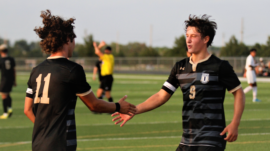 Maize South’s Landon Eskridge and Raul Gerhardus