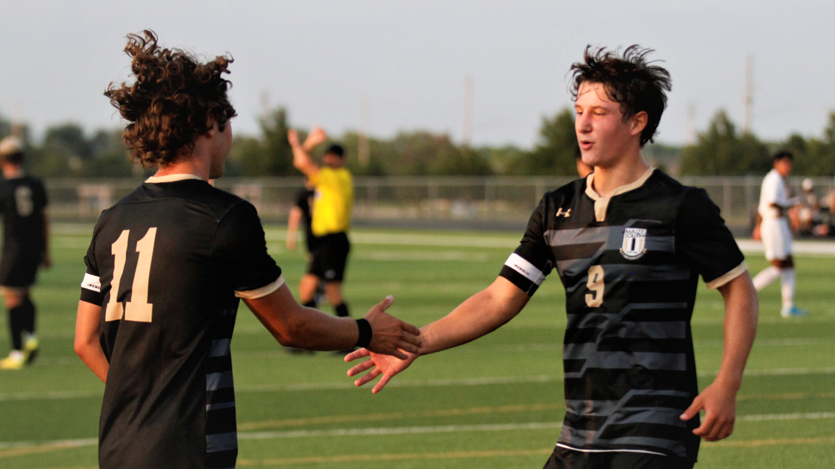 Maize South’s Landon Eskridge and Raul Gerhardus