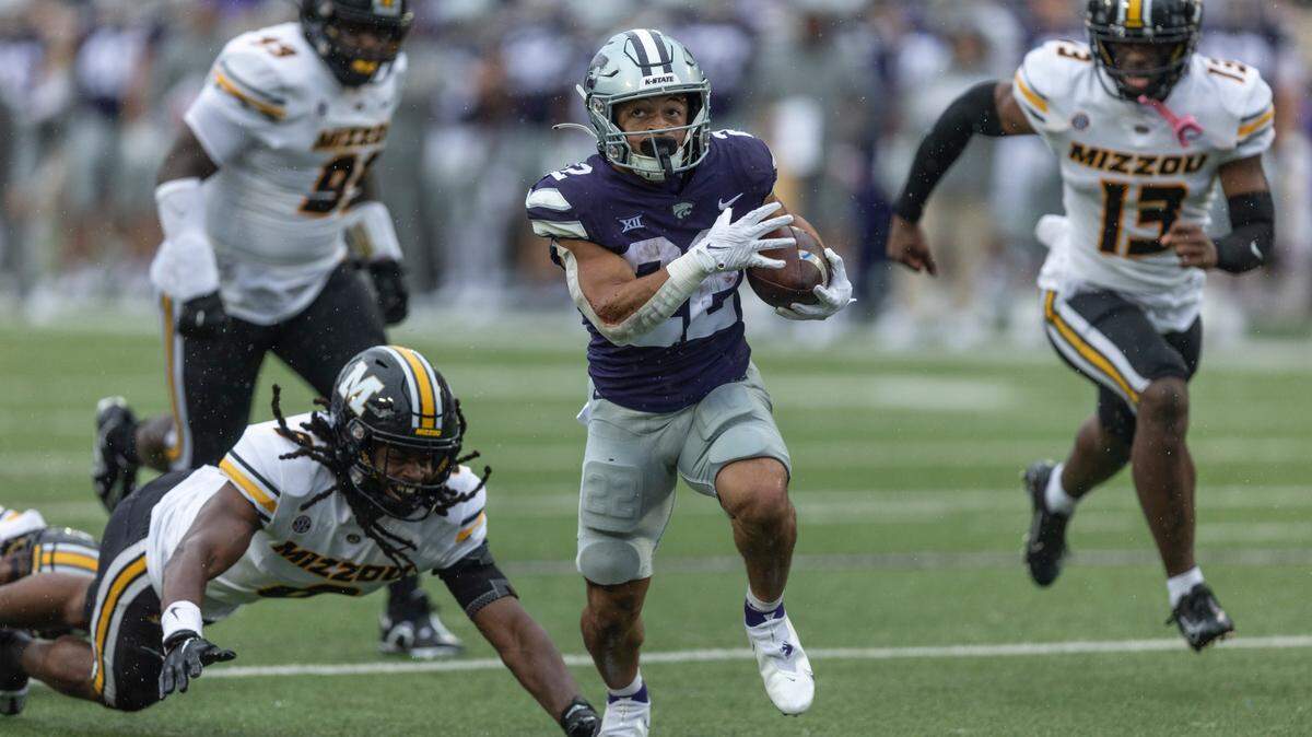 Kansas State’s Deuce Vaughn breaks free for a touchdown against Missouri during the fourth quarter of their game on Saturday in Manhattan.