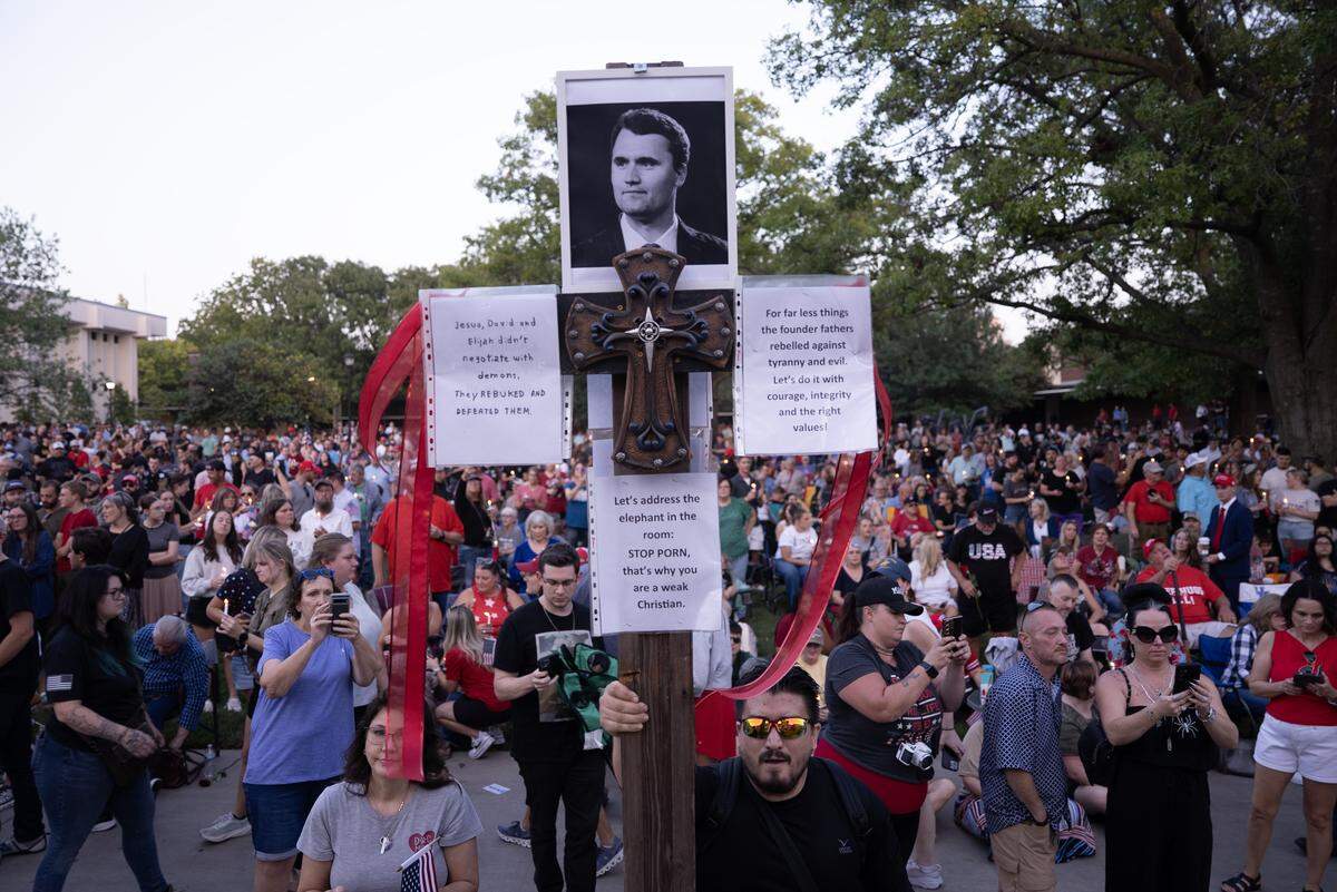The Wichita State University chapter of Turning Point USA held a vigil for slain conservative activist Charlie Kirk that police said drew more than a thousand people Tuesday night.